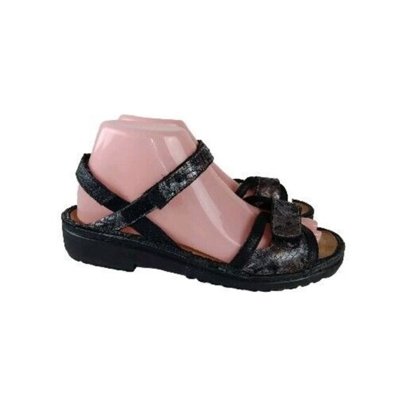 Naot Aeres Women's sz 37/6 Black Mixed Metallic Slingback Sandals - Picture 1 of 11